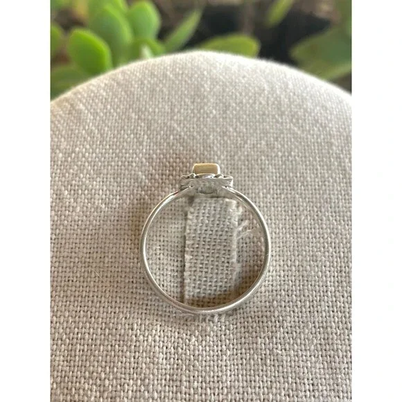 Moonstone Faceted Sterling Silver Stamped Ring Sz 7.75 - Picture 5 of 9